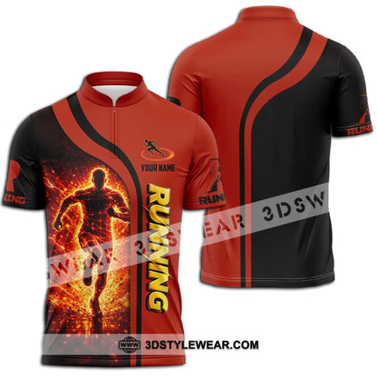 Unisex Shirt - Custom Running 3D Shirt - Zipper Polo Shirt / S - T-shirt