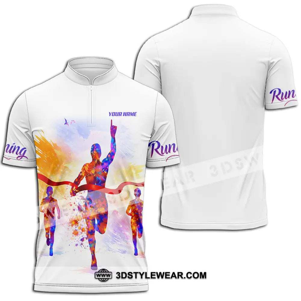 Unisex Shirt - Custom Running 3D Shirt - Zipper Polo Shirt / S - T-shirt