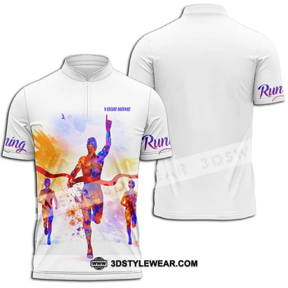 Unisex Shirt - Custom Running 3D Shirt - Zipper Polo Shirt / S - T-shirt