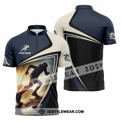Unisex Shirt - Custom Running 3D Shirt - Zipper Polo Shirt / S - T-shirt