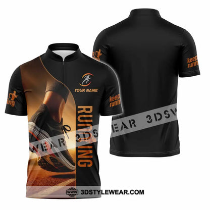 Unisex Shirt - Custom Running 3D Shirt - Zipper Polo Shirt / S - T-shirt