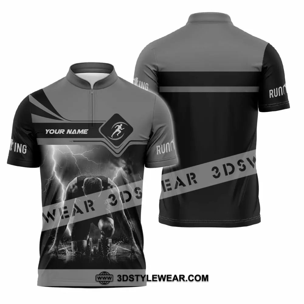 Unisex Shirt - Custom Running 3D Shirt - Zipper Polo Shirt / S - T-shirt