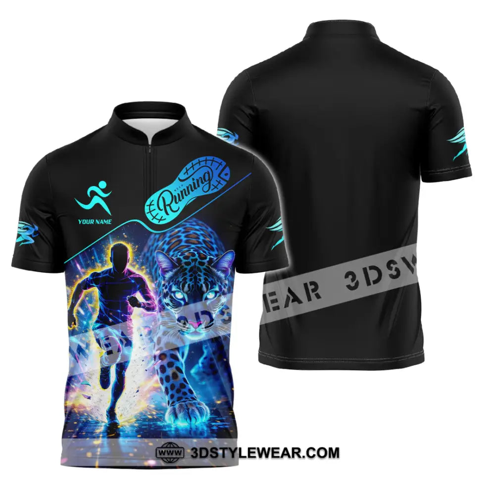 Unisex Shirt - Custom Running 3D Shirt - Zipper Polo Shirt / S - T-shirt