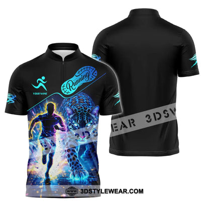 Unisex Shirt - Custom Running 3D Shirt - Zipper Polo Shirt / S - T-shirt