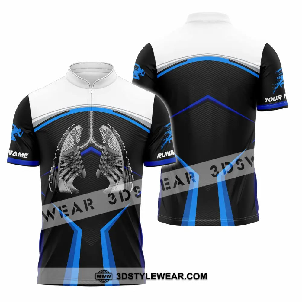 Unisex Shirt - Custom Running 3D Shirt - Zipper Polo Shirt / S - T-shirt
