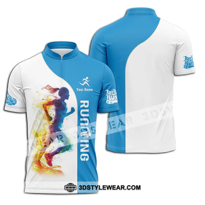 Unisex Shirt - Custom Running 3D Shirt - Zipper Polo Shirt / S - T-shirt