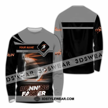 Unisex Shirt - Custom Running Faster 3D Shirt - Long Sleeve Shirt / S - T-shirt