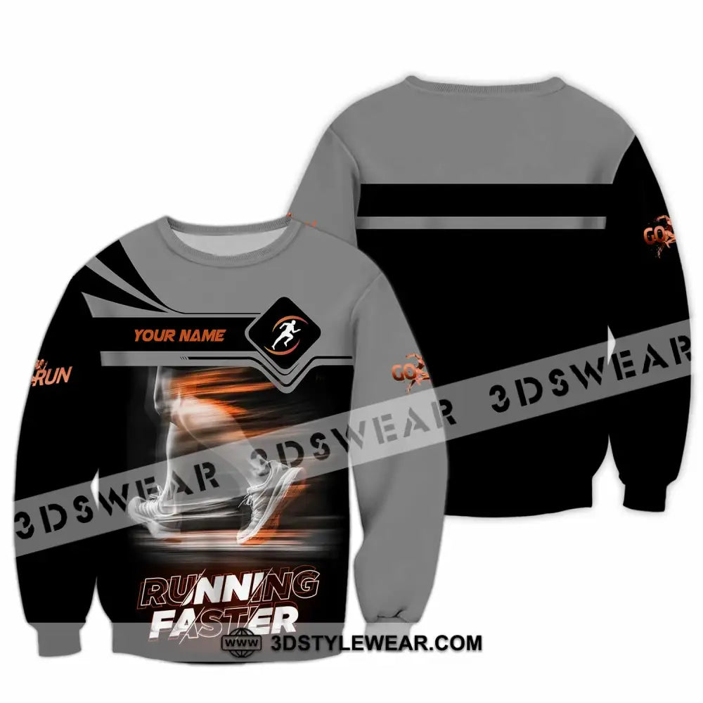 Unisex Shirt - Custom Running Faster 3D Shirt - Long Sleeve / S - T-shirt