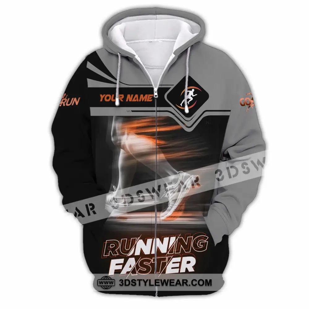 Unisex Shirt - Custom Running Faster 3D Shirt - Zipper Hoodie / S - T-shirt