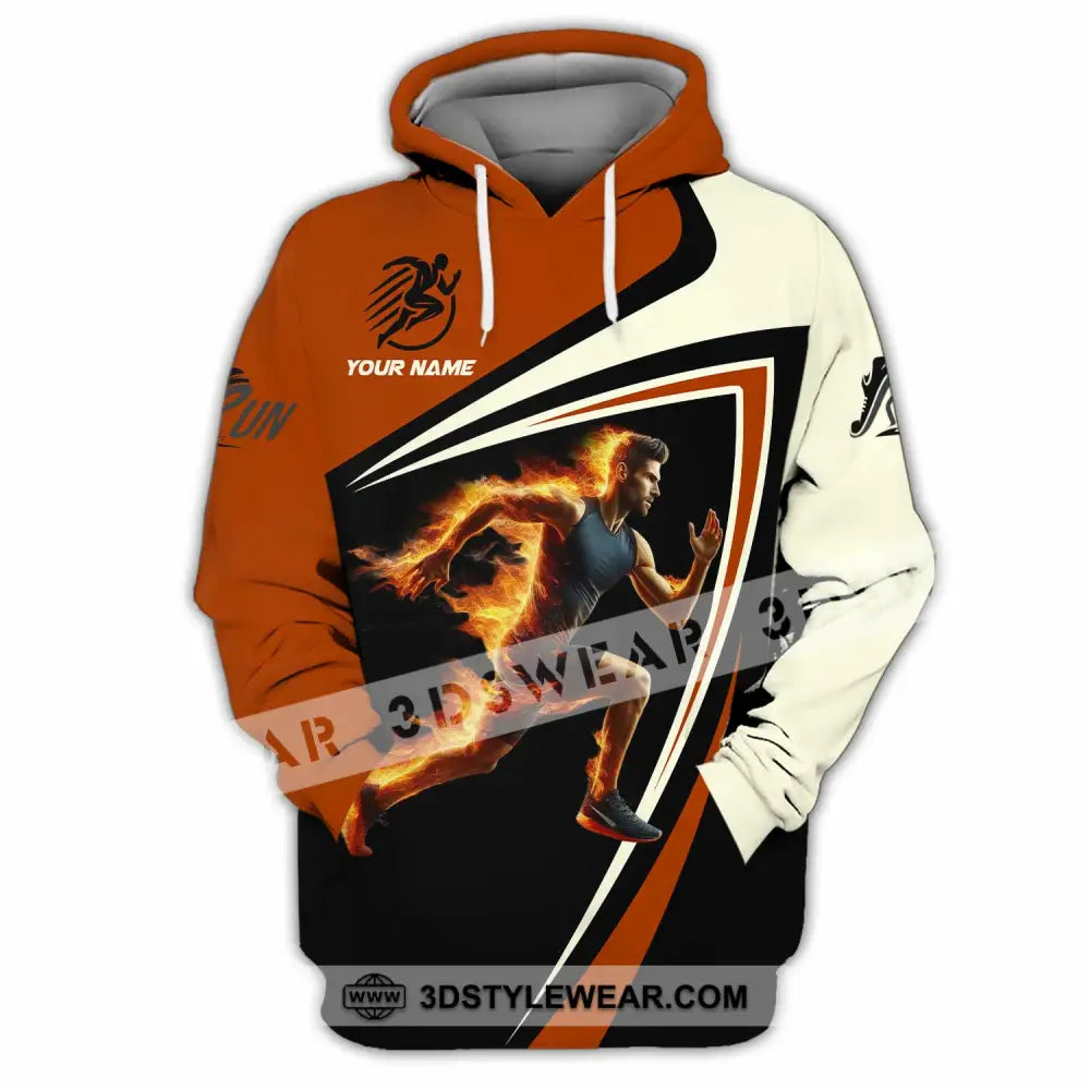 Unisex Shirt - Custom Running Fire Man Shirt - Hoodie / S - T-shirt