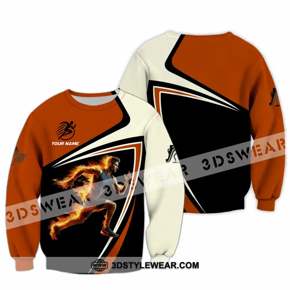 Unisex Shirt - Custom Running Fire Man Shirt - Long Sleeve / S - T-shirt