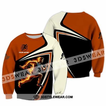Unisex Shirt - Custom Running Fire Man Shirt - Long Sleeve / S - T-shirt