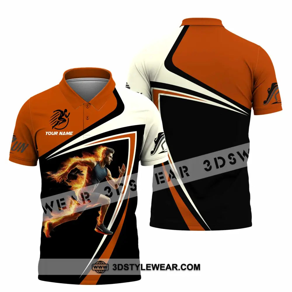 Unisex Shirt - Custom Running Fire Man Shirt - Polo Shirt / S - T-shirt