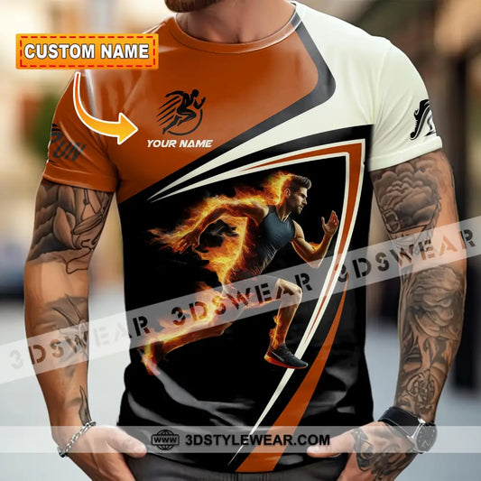 Unisex Shirt - Custom Running Fire Man Shirt - T-shirt