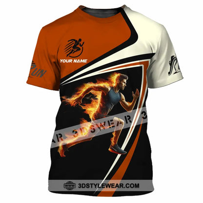 Unisex Shirt - Custom Running Fire Man Shirt - T-Shirt / S - T-shirt