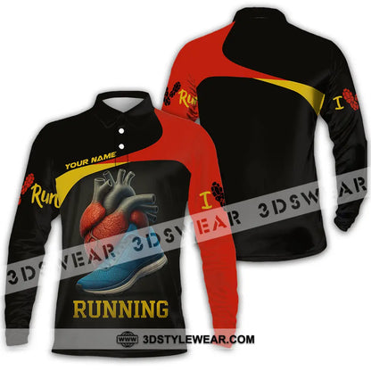 Unisex Shirt - Custom Running Lover Runner Shirt - Long Sleeve Polo / S - T-shirt