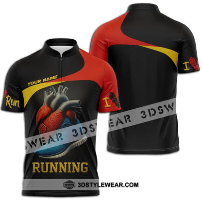 Unisex Shirt - Custom Running Lover Runner Shirt - Zipper Polo Shirt / S - T-shirt