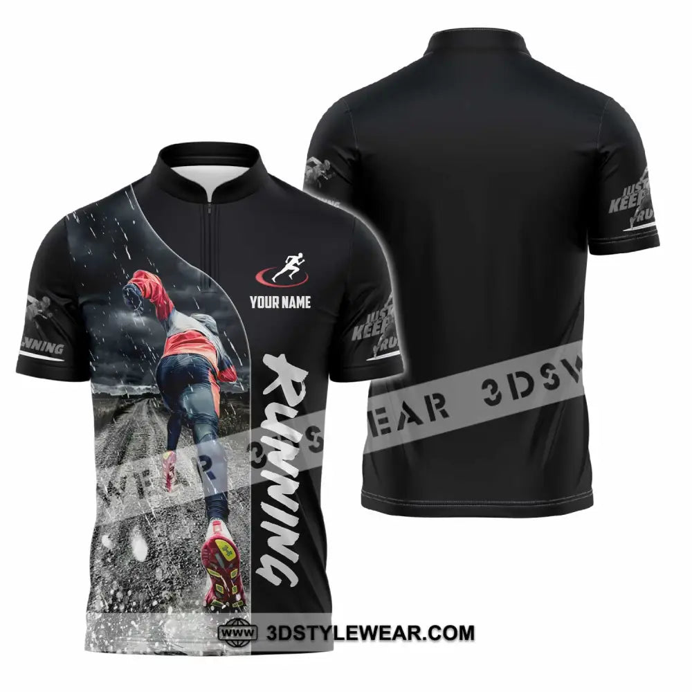 Unisex Shirt - Custom Running Lover Shirt - Zipper Polo Shirt / S - T-shirt