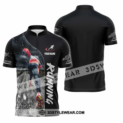 Unisex Shirt - Custom Running Lover Shirt - Zipper Polo Shirt / S - T-shirt