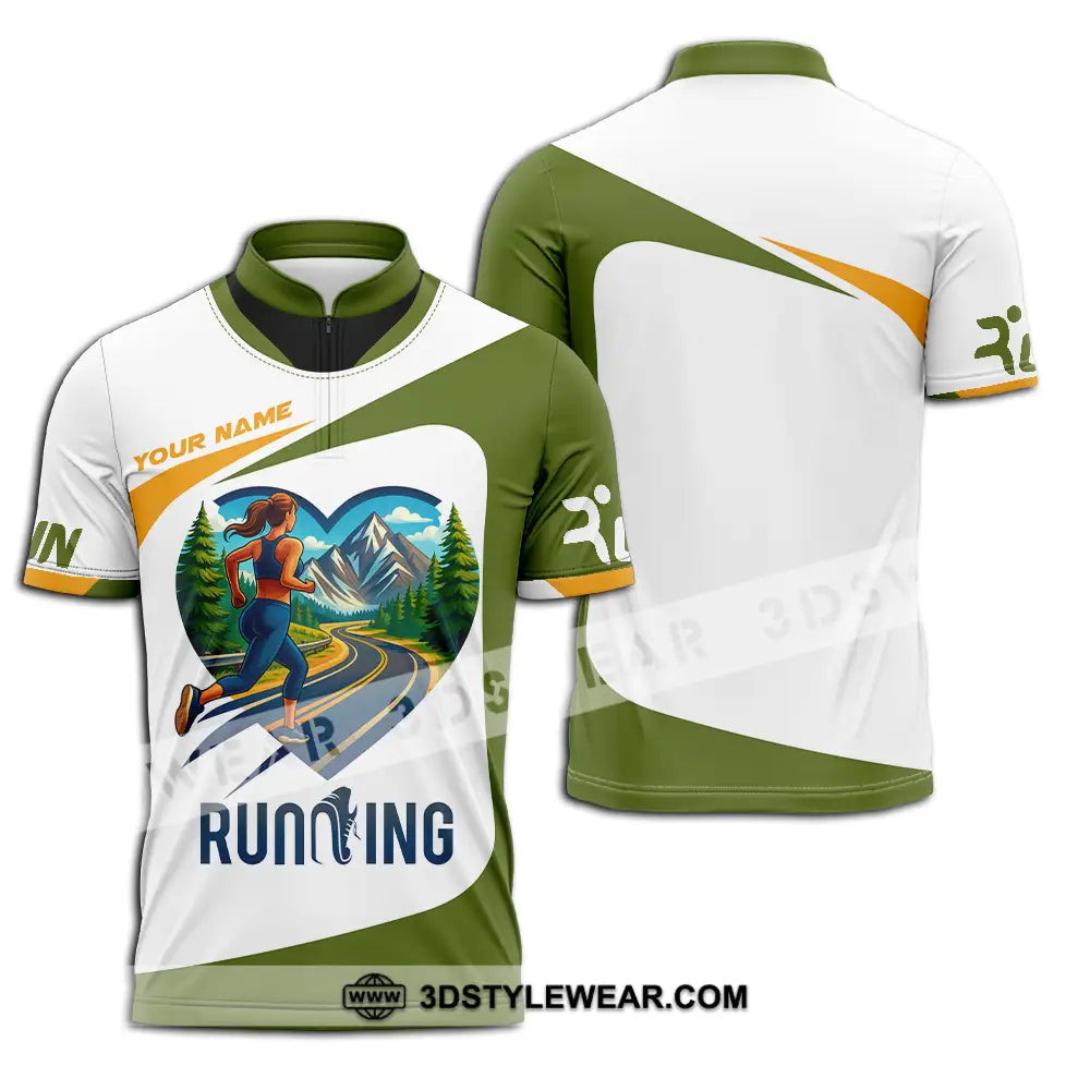 Unisex Shirt - Custom Running Lover Shirt - Zipper Polo Shirt / S - T-shirt