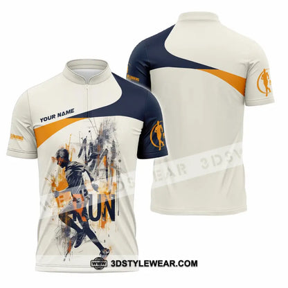 Unisex Shirt - Custom Running Never Give Up 3D Shirt - Zipper Polo Shirt / S - T-shirt