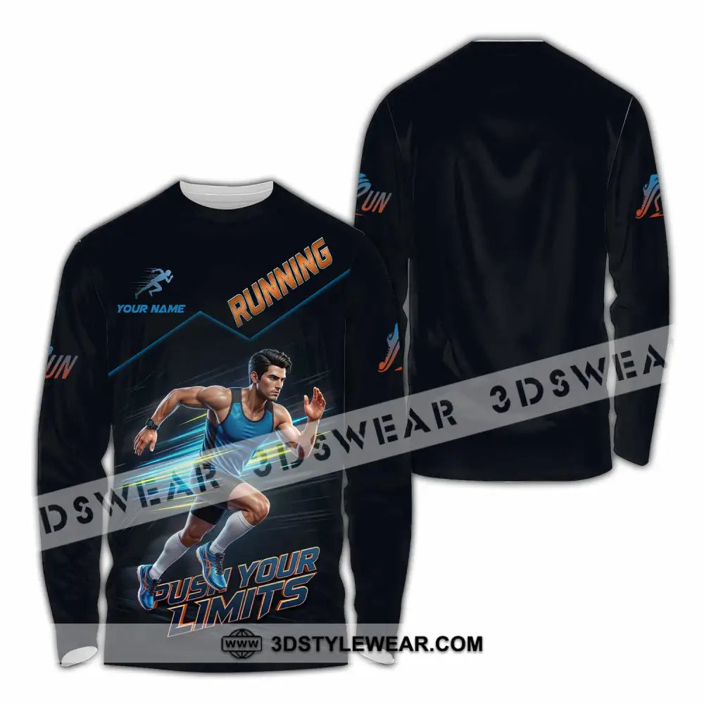 Unisex Shirt - Custom Running Push Your Limits Shirt - Long Sleeve Shirt / S - T-shirt