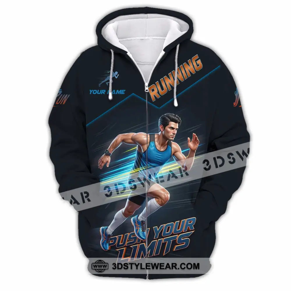 Unisex Shirt - Custom Running Push Your Limits Shirt - Zipper Hoodie / S - T-shirt