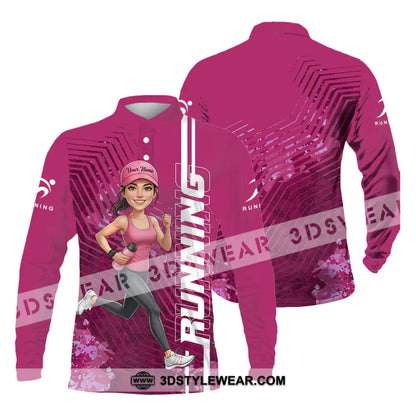 Unisex Shirt - Custom Running Women 3D Shirt - Long Sleeve Polo / S - T-shirt