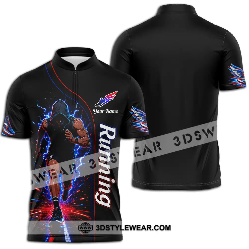 Unisex Shirt - Custom Running Shirt - Zipper Polo Shirt / S - T-shirt
