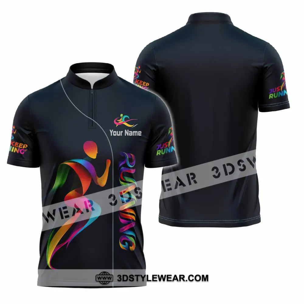 Unisex Shirt - Custom Running Shirt - Zipper Polo Shirt / S - T-shirt