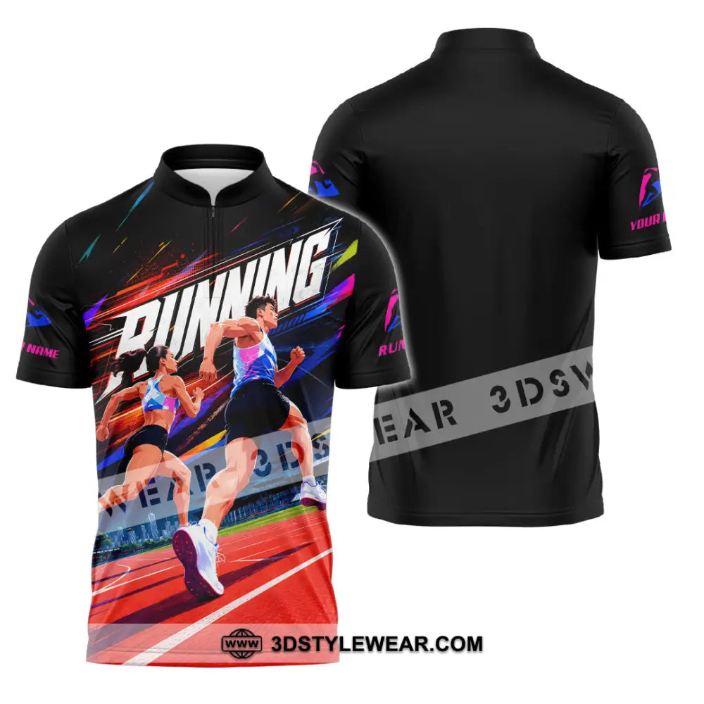 Unisex Shirt - Custom Running Shirt - Zipper Polo Shirt / S - T-shirt