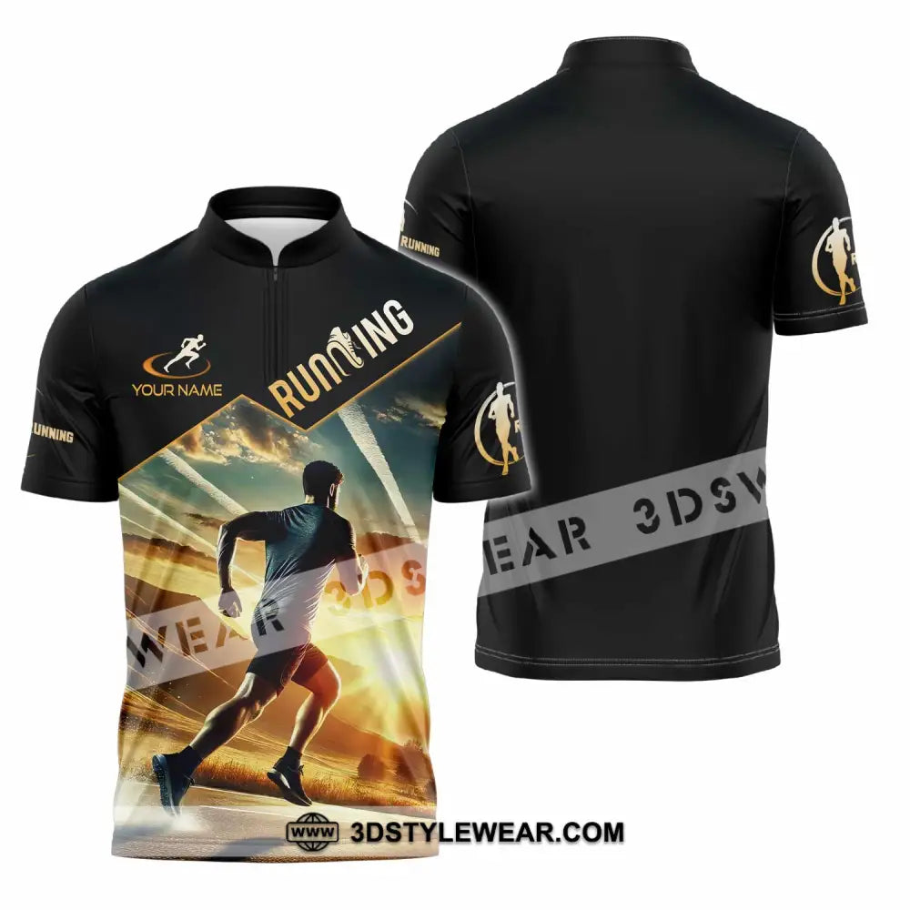 Unisex Shirt - Custom Running Shirt - Zipper Polo Shirt / S - T-shirt