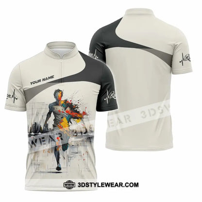 Unisex Shirt - Custom Running Shirt - Zipper Polo Shirt / S - T-shirt