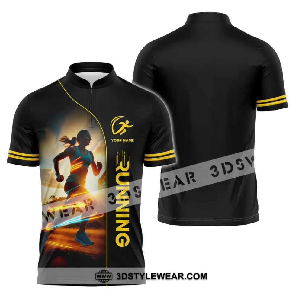 Unisex Shirt - Custom Running Shirt - Zipper Polo Shirt / S - T-shirt