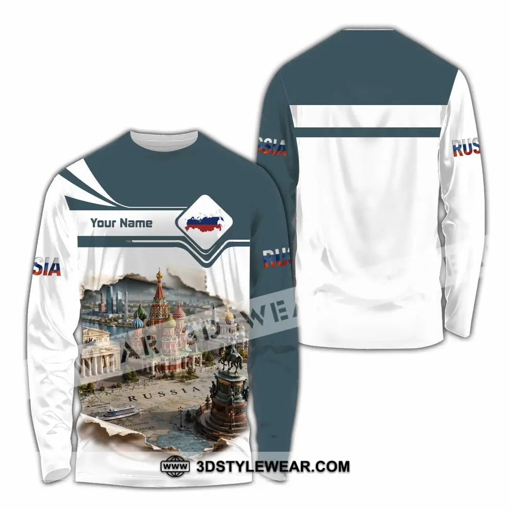 Unisex Shirt - Custom Russia Shirt - Long Sleeve Shirt / S - T-shirt
