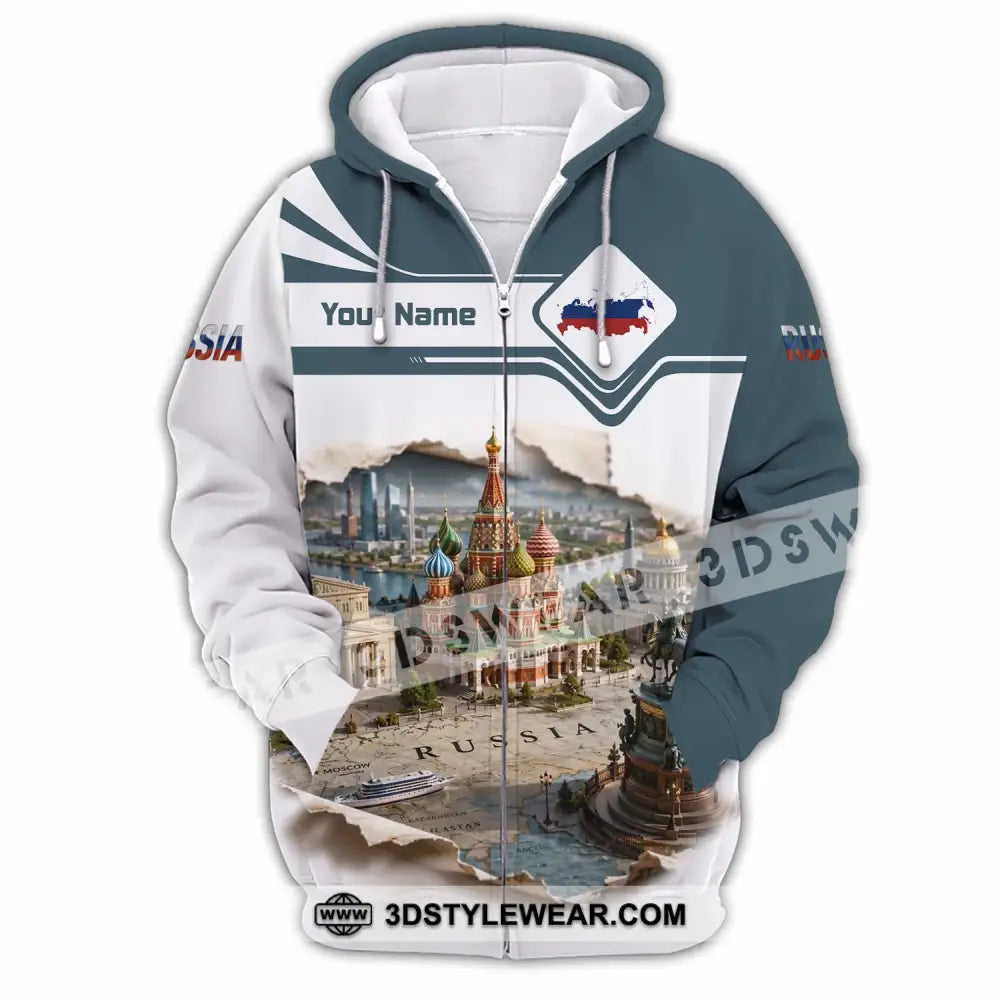 Unisex Shirt - Custom Russia Shirt - Zipper Hoodie / S - T-shirt