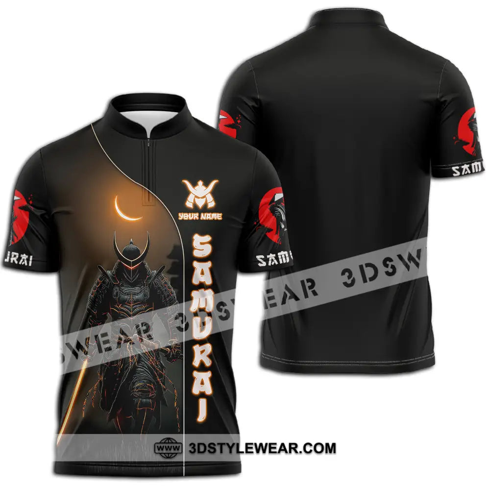 Unisex Shirt - Custom Samurai Shirt - Zipper Polo Shirt / S - T-shirt