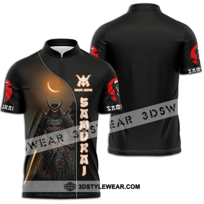 Unisex Shirt - Custom Samurai Shirt - Zipper Polo Shirt / S - T-shirt