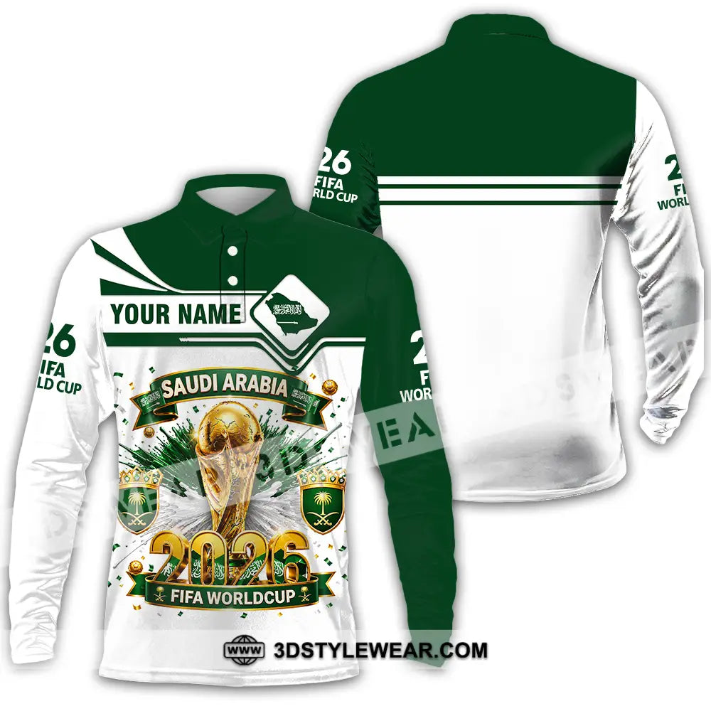 Unisex Shirt - Custom Saudi Arabia World Cup 2026 Shirt - Long Sleeve Polo / S - T-shirt