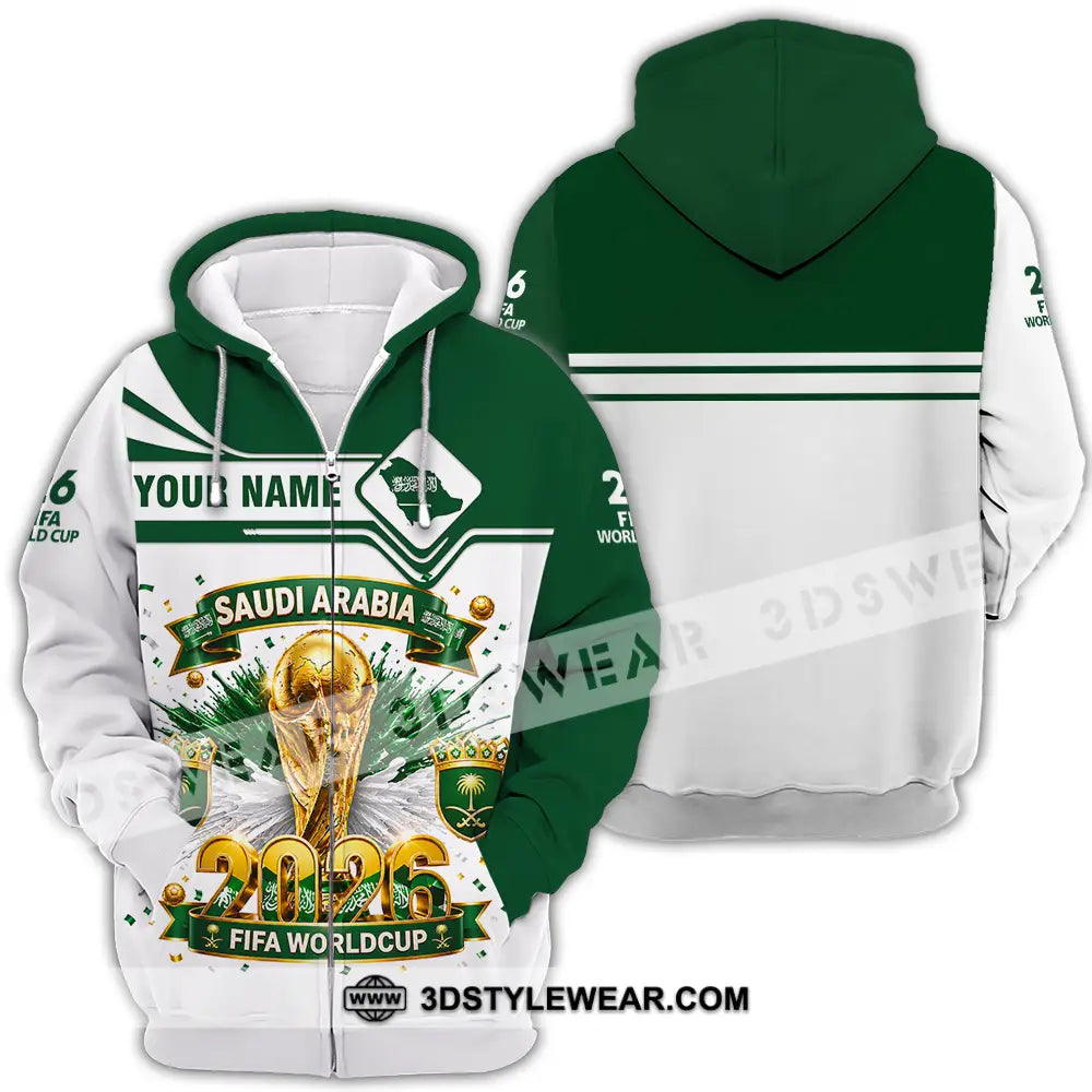 Unisex Shirt - Custom Saudi Arabia World Cup 2026 Shirt - Zipper Hoodie / S - T-shirt
