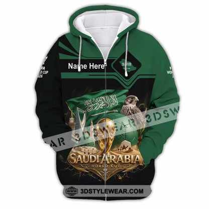 Unisex Shirt - Custom Saudi Arabia World Cup 2026 Shirt - Zipper Hoodie / S - T-shirt