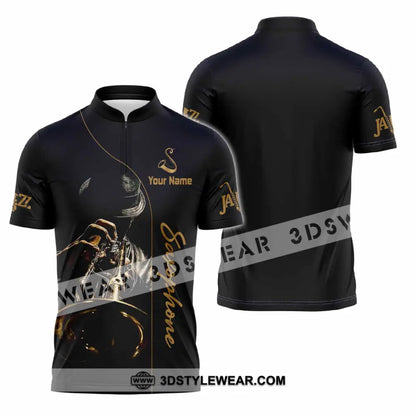 Unisex Shirt - Custom Saxophone Shirt - Zipper Polo Shirt / S - T-shirt