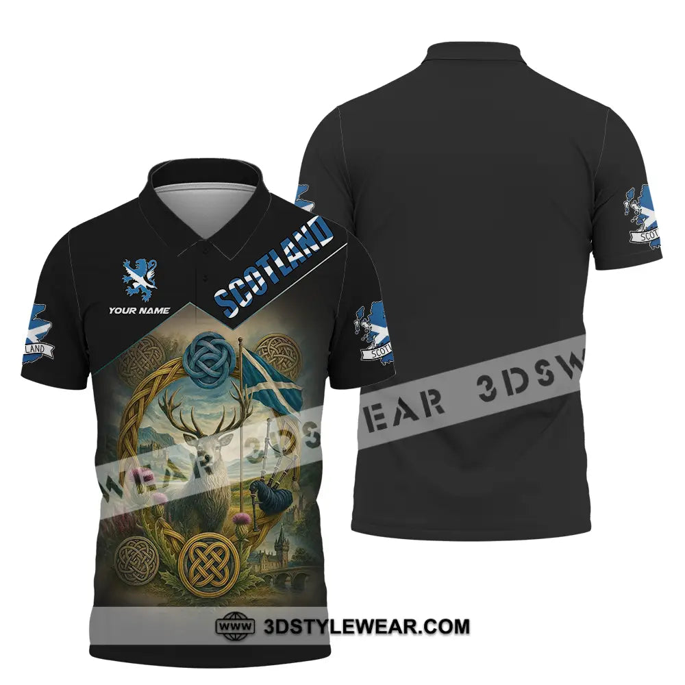 Unisex Shirt - Custom Scotland 3D Shirt Polo Shirt / S T-shirt