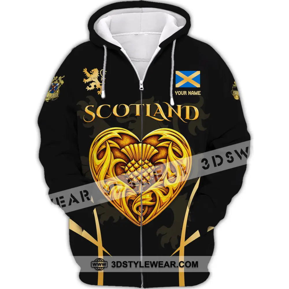 Unisex Shirt - Custom Scotland 3D Shirt Zipper Hoodie / S T-shirt
