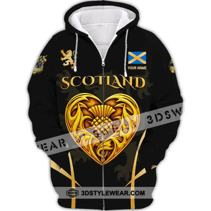Unisex Shirt - Custom Scotland 3D Shirt Zipper Hoodie / S T-shirt