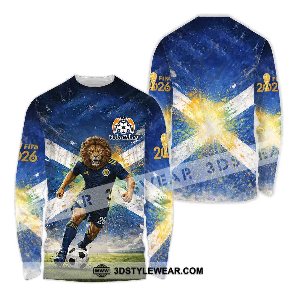 Unisex Shirt - Custom Scotland Fifa World Cup 2026 3D Shirt Long Sleeve Shirt / S T-shirt
