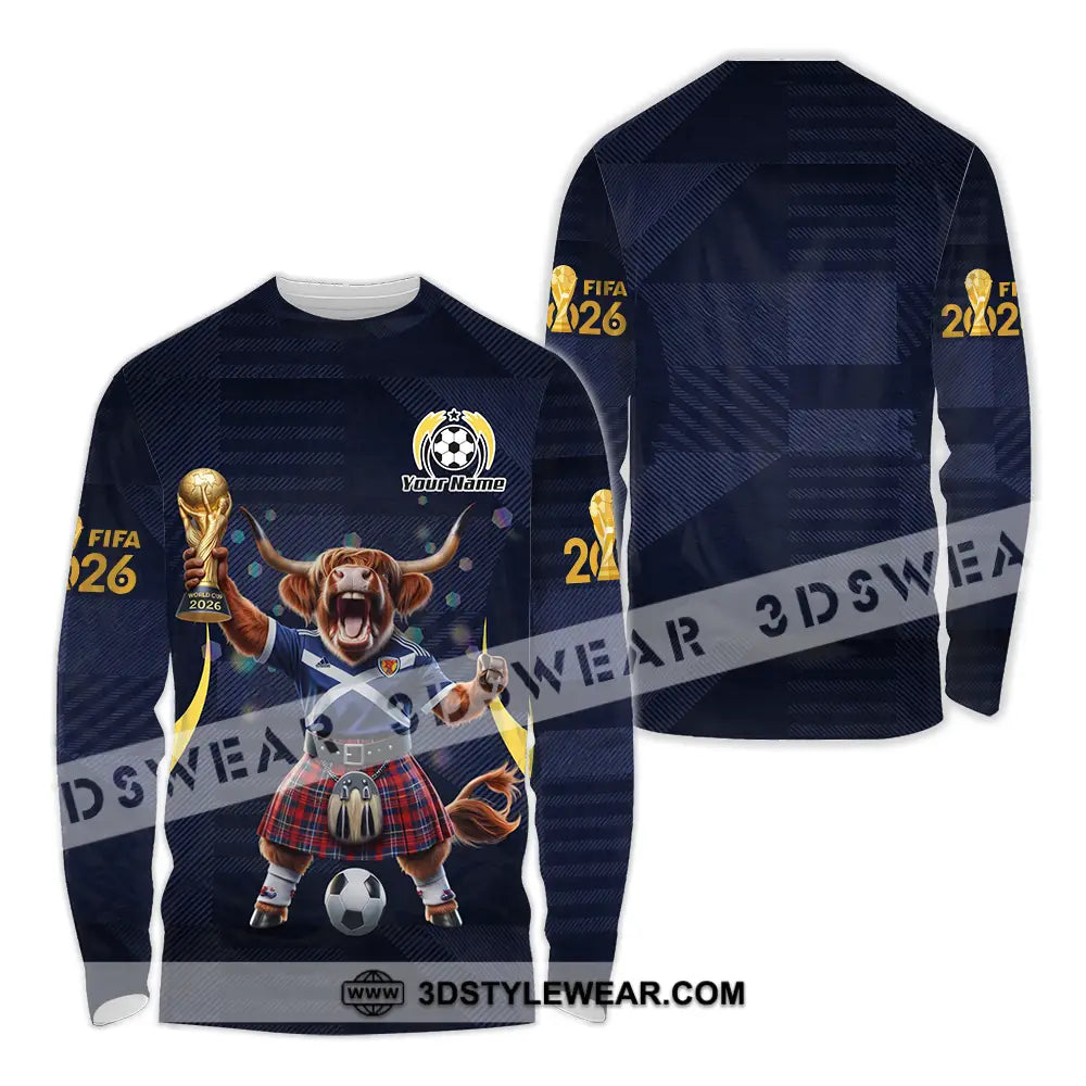 Unisex Shirt - Custom Scotland Fifa World Cup 2026 3D Shirt Long Sleeve Shirt / S T-shirt