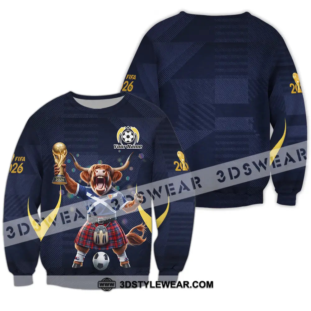 Unisex Shirt - Custom Scotland Fifa World Cup 2026 3D Shirt Long Sleeve / S T-shirt