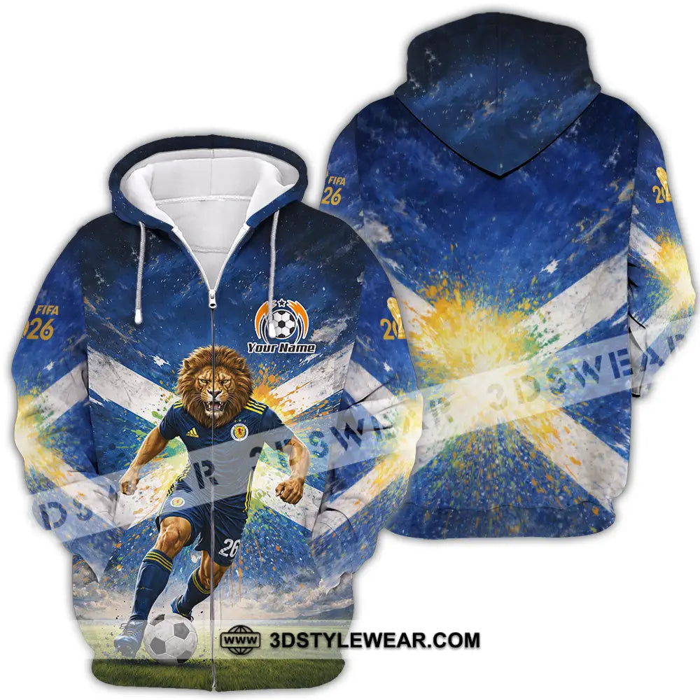 Unisex Shirt - Custom Scotland Fifa World Cup 2026 3D Shirt Zipper Hoodie / S T-shirt