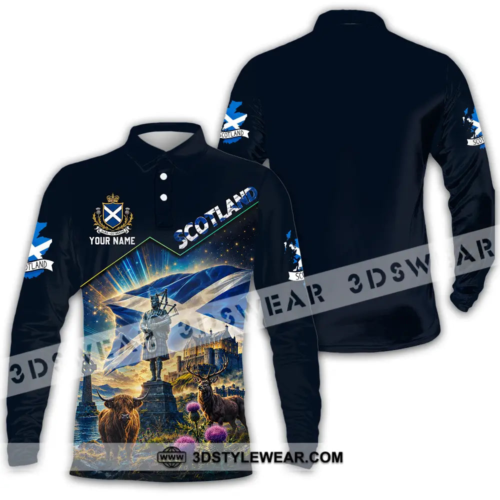 Unisex Shirt - Custom Scotland Shirt - Long Sleeve Polo / S - T-shirt